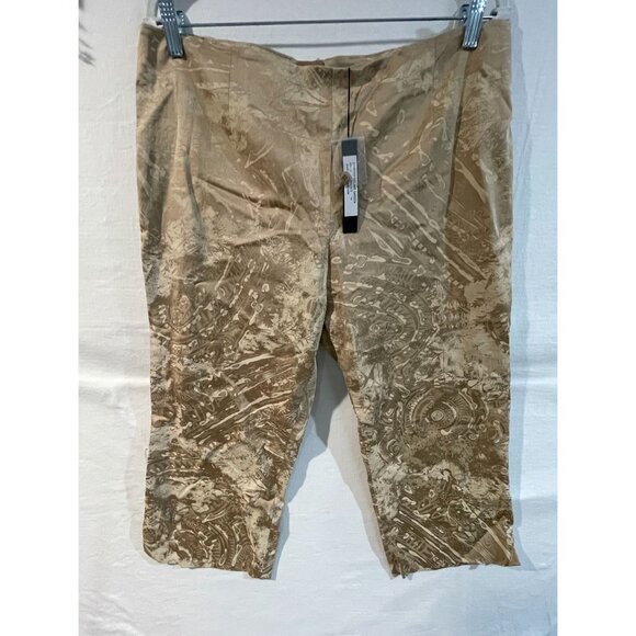 Yansi Fugel Tan Patterned Capri Pants Size 14 - Picture 3 of 10